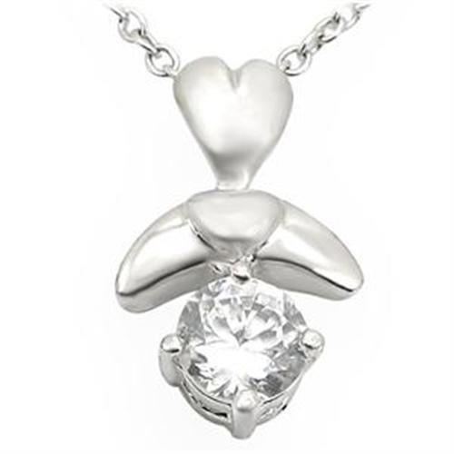 JCEA716 Matte Rhodium & Rhodium Brass Pendant with AAA Grade CZ  in Clear-Default Title